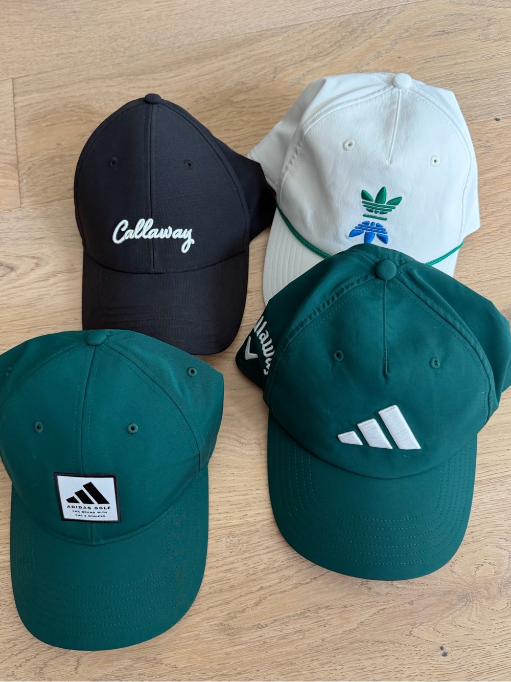Lot of (4) adidas and callaway Hats with Logo
